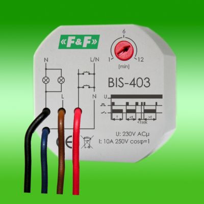 F&F przekaźnik bistabilny z wyłącznikiem czasowym do montażu podtynkowego BIS-403 (BIS-403)